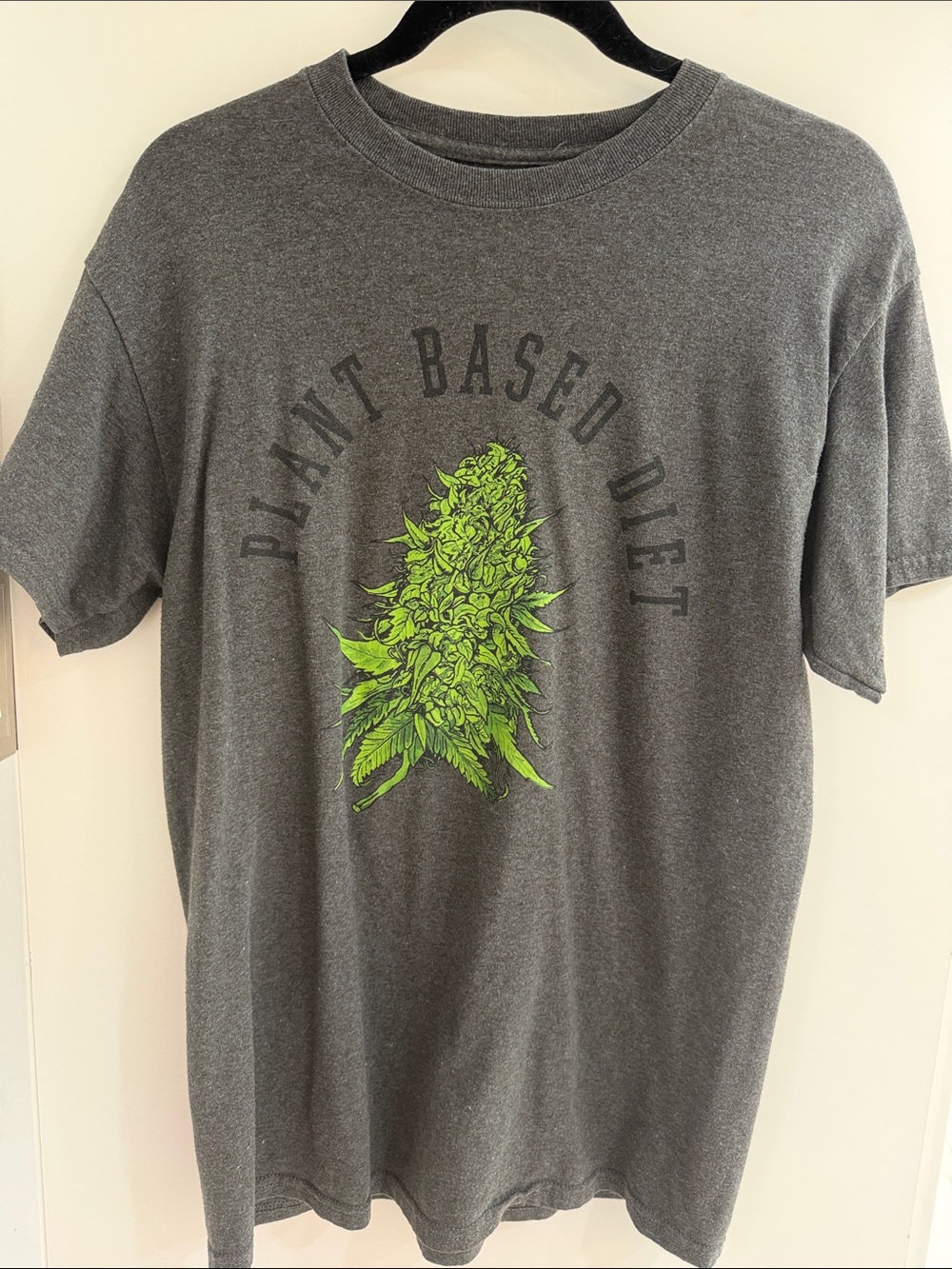 Spencer's Dark Gray Tee with Bright Green Botanical Graphic